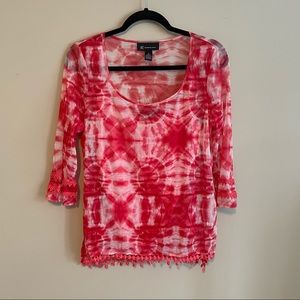 INC; M; Pink Tye Dye Top with tank top